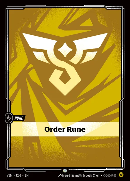 Order Rune, carte Riftbound VEN R06 — extension Vendetta