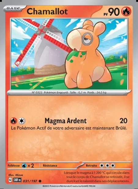 Chamallot, carte Pokémon OBF 031 — extension Flammes Obsidiennes