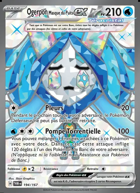 Ogerpon Masque du Puits-ex, carte Pokémon TWM 194 — extension Mascarade Crépusculaire