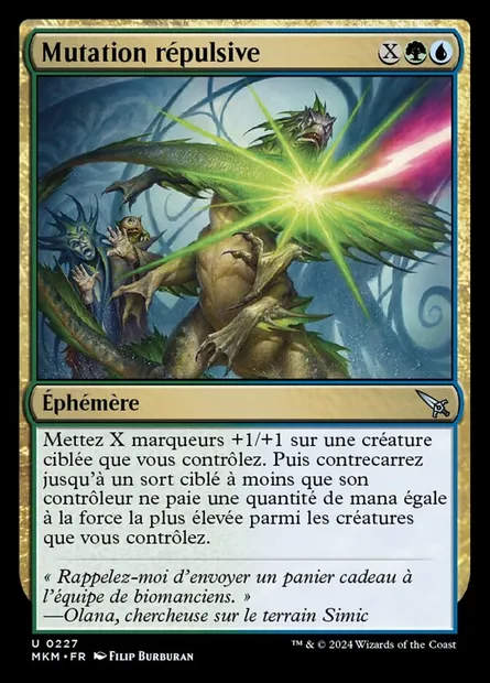 Mutation répulsive, carte Magic MKM 227 — extension Murders at Karlov Manor