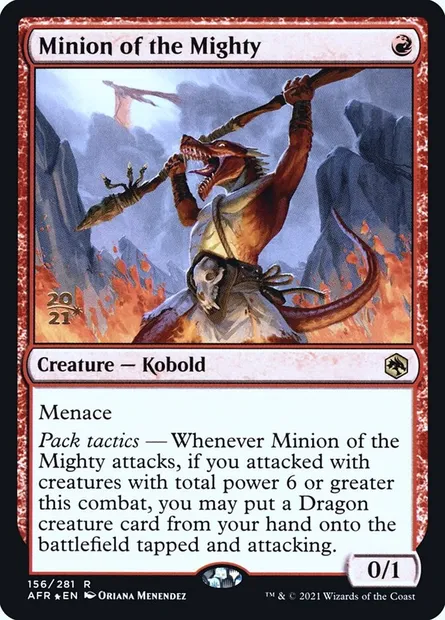 Minion of the Mighty, Magic card PAFR 156s — Adventures in the Forgotten Realms Promos set