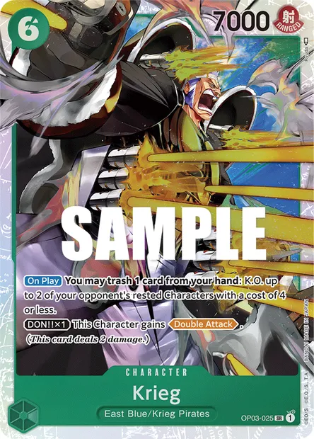 Krieg, carte One Piece OP03-025 — extension PILLARS OF STRENGTH