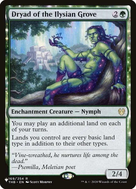 Dryad of the Ilysian Grove, Magic card PLST THB-169 — The List set