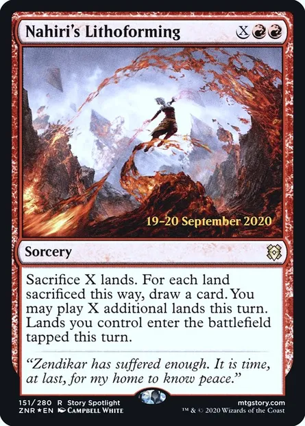 Nahiri's Lithoforming, Magic card PZNR 151s — Zendikar Rising Promos set