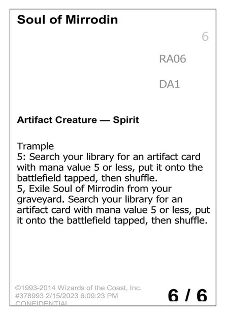 Soul of Mirrodin, Magic card UNK RA06b — Unknown Event set