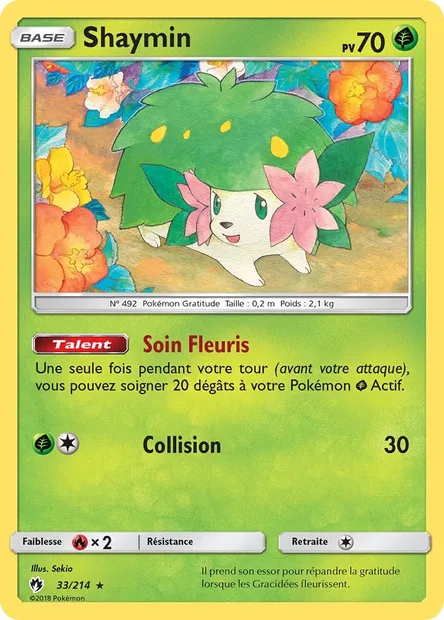 Shaymin, carte Pokémon LOT 33 — extension Tonnerre Perdu