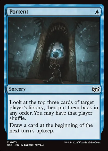 Portent, Magic card DSC 74 — Duskmourn: House of Horror Commander set