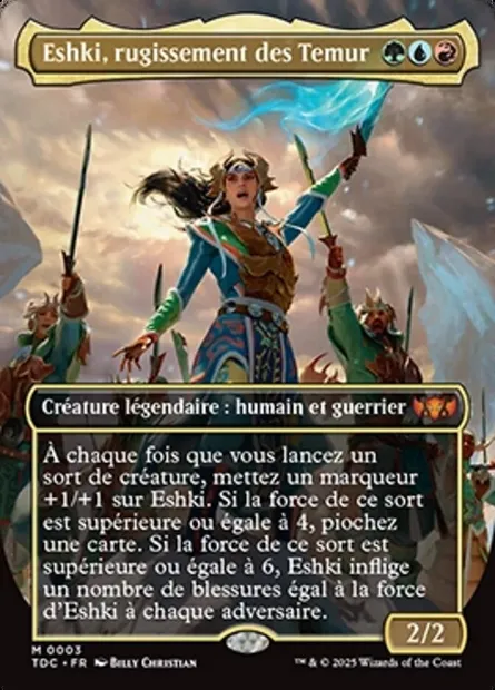 Eshki, rugissement des Temur, carte Magic TDC 3 — extension Tarkir: Dragonstorm Commander