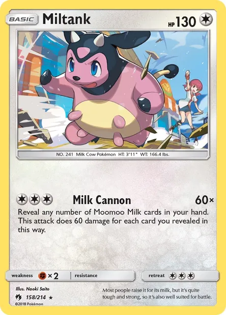 Miltank, Pokémon card LOT 158 — Lost Thunder set