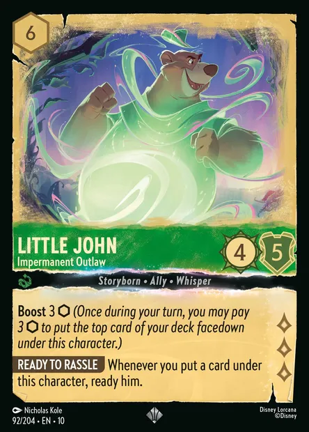 Little John - Impermanent Outlaw, Disney Lorcana card CH10-092 — Whispers in the Well set