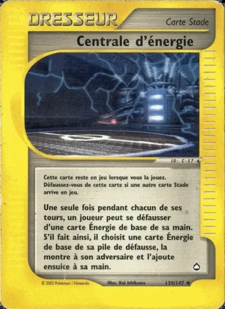 Centrale d'énergie, carte Pokémon AQ 139 — extension Aquapolis