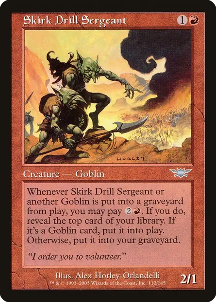 Skirk Drill Sergeant, Magic card LGN 112 — Legions set