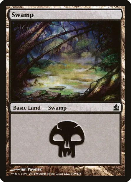 Swamp, Magic card CMD 309 — Commander 2011 set
