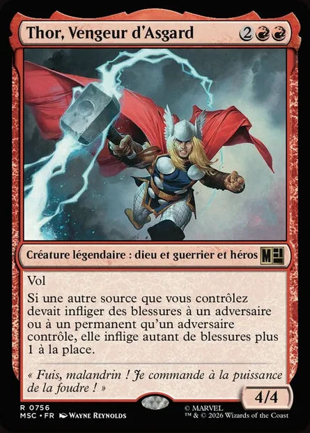 Thor, Vengeur d'Asgard, carte Magic MSC 756 — extension Marvel Super Heroes Commander