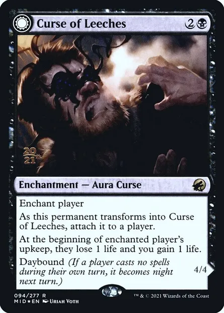 Malédiction de sangsues // Guetteur sangsue, carte Magic PMID 94s — extension Innistrad: Midnight Hunt Promos