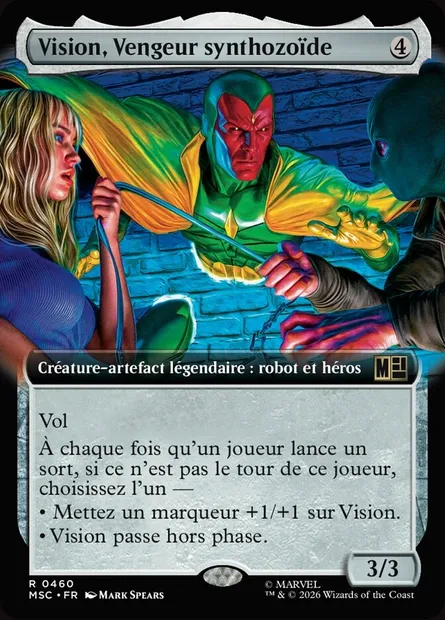 Vision, Vengeur synthozoïde, carte Magic MSC 460 — extension Marvel Super Heroes Commander
