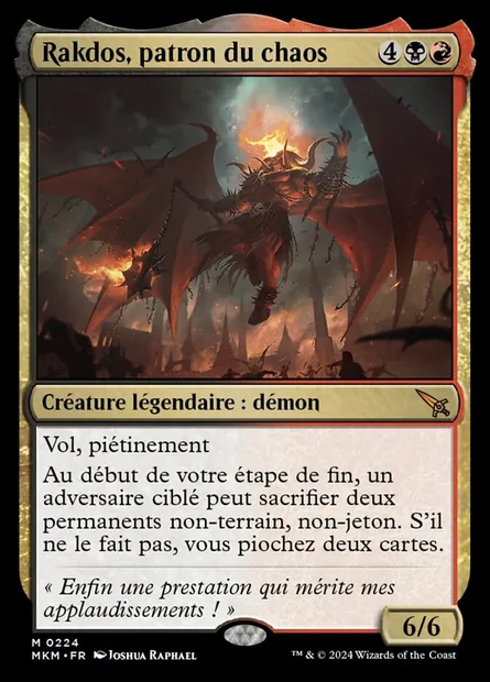 Rakdos, patron du chaos, carte Magic MKM 224 — extension Murders at Karlov Manor