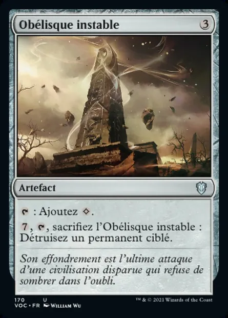 Obélisque instable, carte Magic VOC 170 — extension Crimson Vow Commander