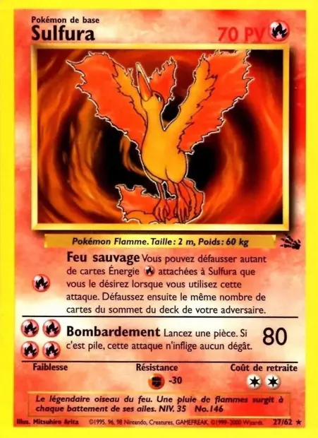 Sulfura, carte Pokémon FO 27 — extension Fossile