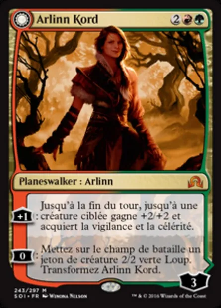 Arlinn Kord // Arlinn, étreinte par la lune, carte Magic SOI 243 — extension Ténèbres sur Innistrad