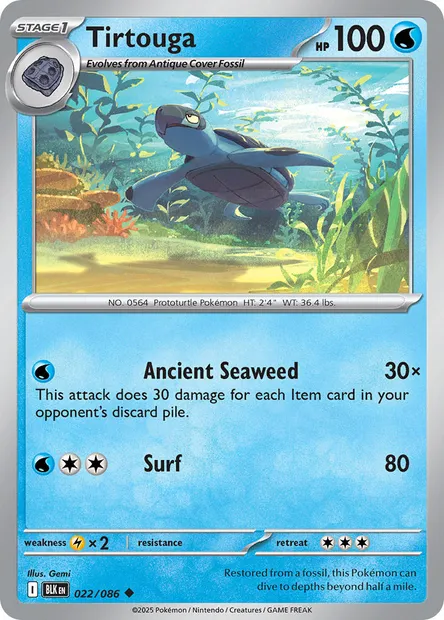 Tirtouga, Pokémon card BLK 022 — Black Bolt set