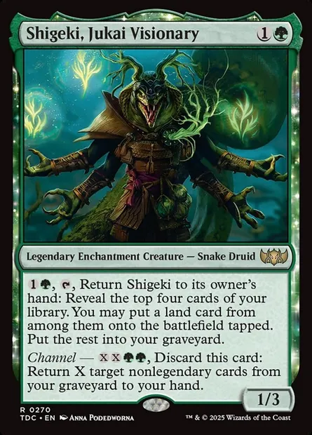Shigeki, Jukai Visionary, Magic card TDC 270 — Tarkir: Dragonstorm Commander set