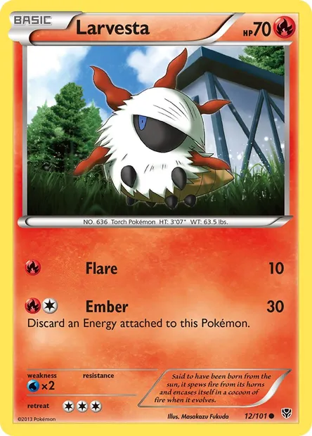 Larvesta, Pokémon card PLB 12 — Plasma Blast set