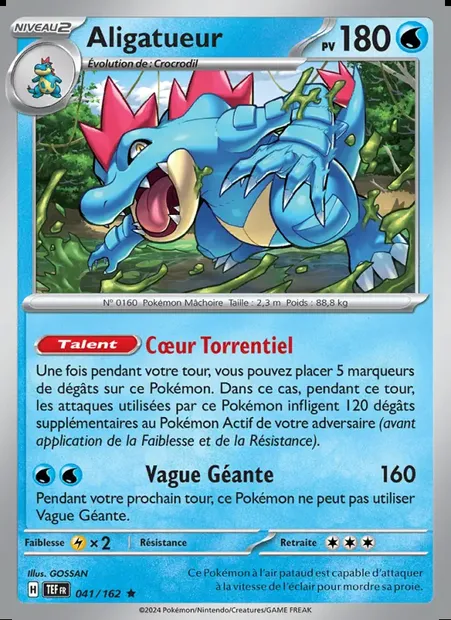 Aligatueur, carte Pokémon TEF 041 — extension Forces Temporelles