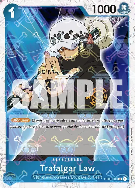 Trafalgar Law, carte One Piece ST03-008 — extension The Seven Warlords of the Sea