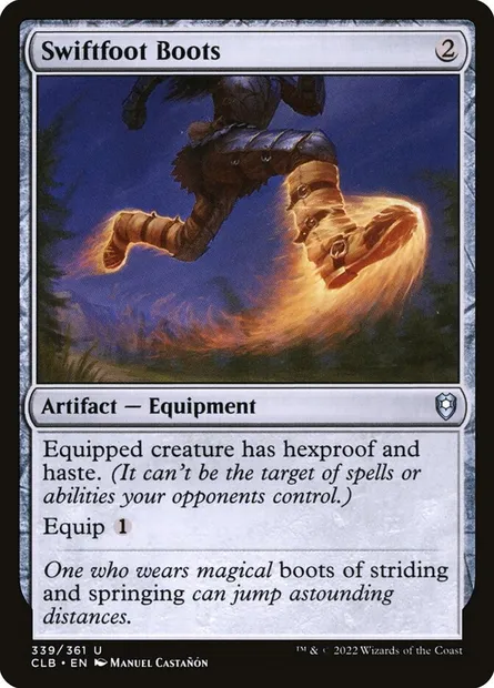Swiftfoot Boots, Magic card CLB 339 — Commander Legends: Battle for Baldur's Gate set