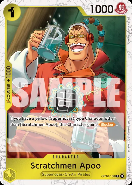 Scratchmen Apoo, One Piece card OP10-108 — ROYAL BLOOD set
