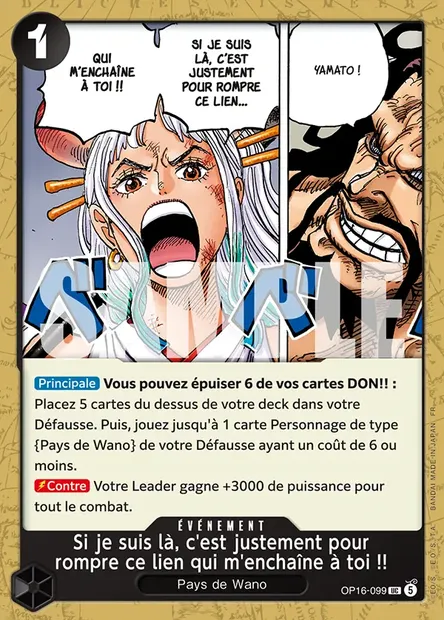 Si je suis là, c'est justement pour rompre ce lien qui m'enchaîne à toi !!, carte One Piece OP16-099 — extension L'HEURE DE LA BATAILLE DÉCISIVE