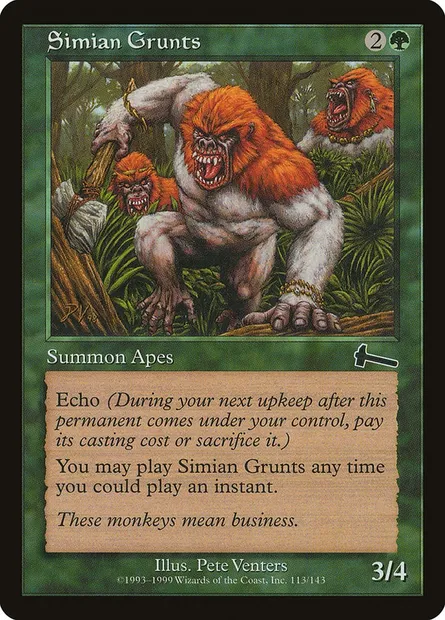 Grognards simiesques, carte Magic ULG 113 — extension Héritage d'Urza