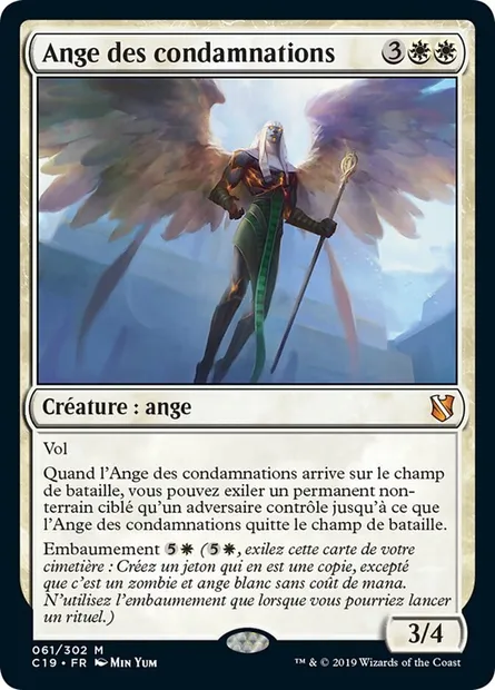 Ange des condamnations, carte Magic C19 61 — extension Commander 2019