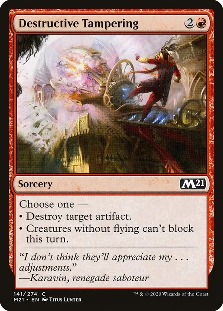 Destructive Tampering, Magic card M21 141 — Core Set 2021 set