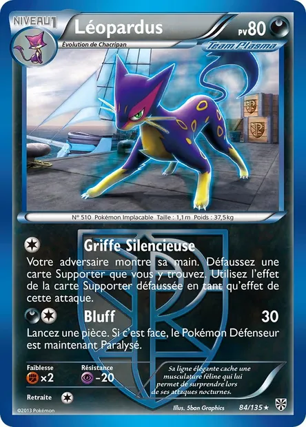 Léopardus, carte Pokémon PLS 84 — extension Tempète Plasma