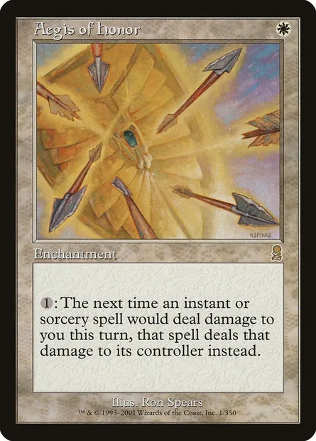 Égide de l'honneur, carte Magic ODY 1 — extension Odyssée