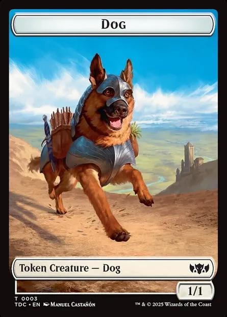 Dog, Magic card TTDC 3 — Tarkir: Dragonstorm Commander Tokens set