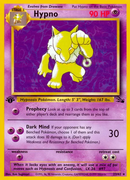Hypno, Pokémon card FO 23 — Fossil set
