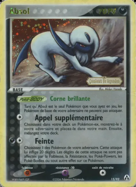 Absol, carte Pokémon LM 15 — extension EX Créateurs de légendes