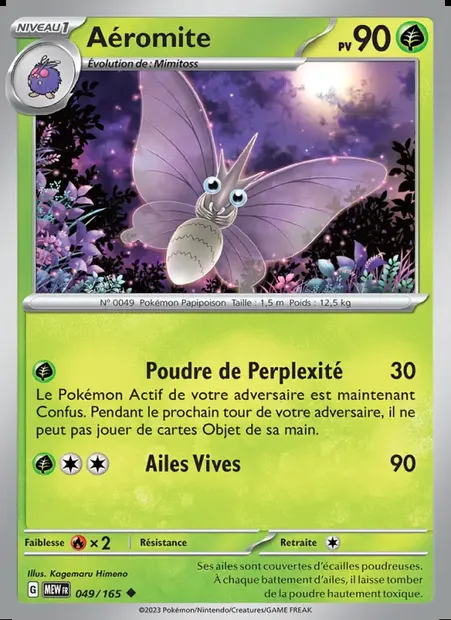 Aéromite, carte Pokémon MEW 049 — extension 151