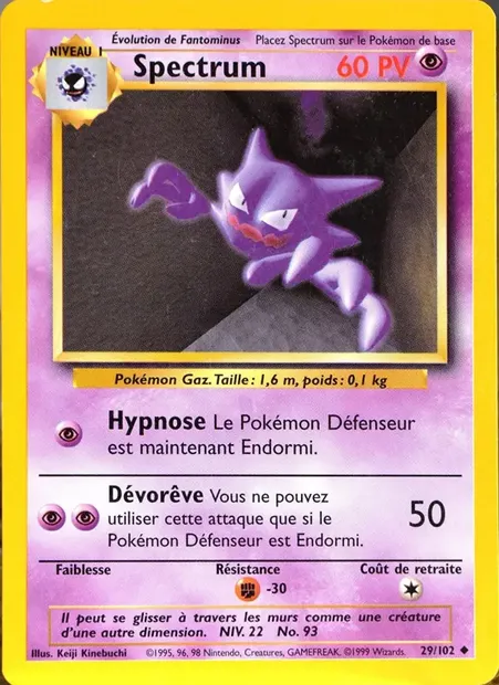 Spectrum, carte Pokémon BS 29 — extension Set de Base
