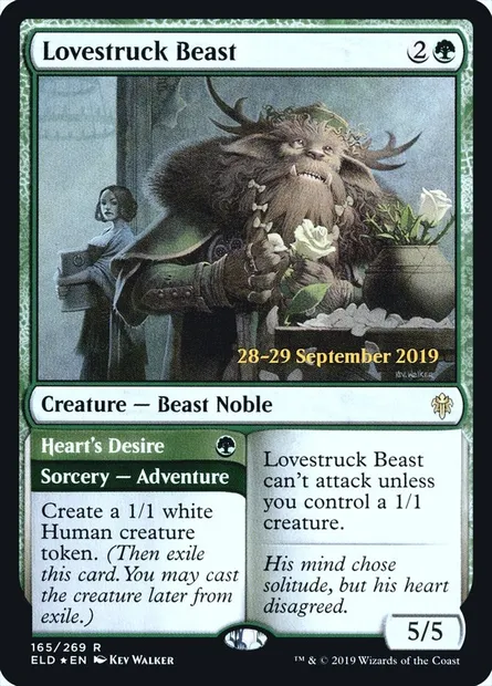 Lovestruck Beast // Heart's Desire, Magic card PELD 165s — Throne of Eldraine Promos set
