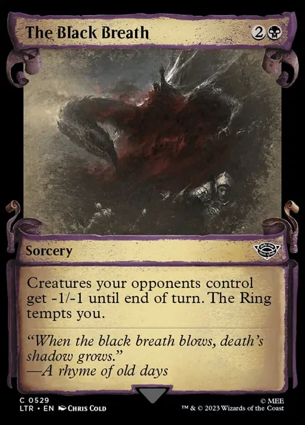 Le Souffle Noir, carte Magic LTR 529 — extension Le Seigneur des Anneaux : chroniques de la Terre du Milieu
