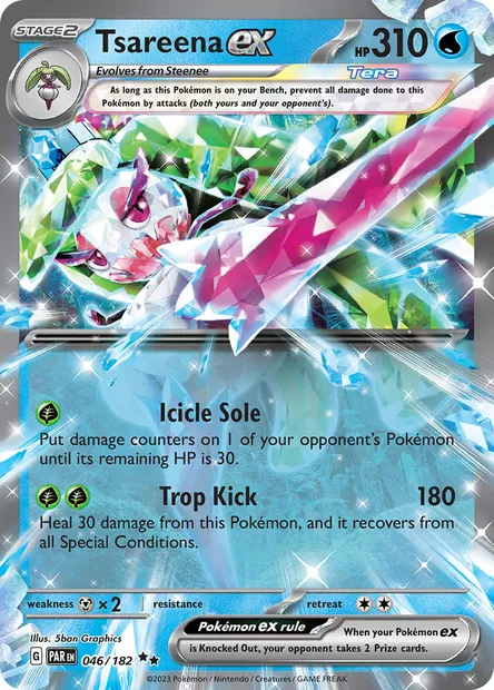 Tsareena ex, Pokémon card PAR 046 — Paradox Rift set