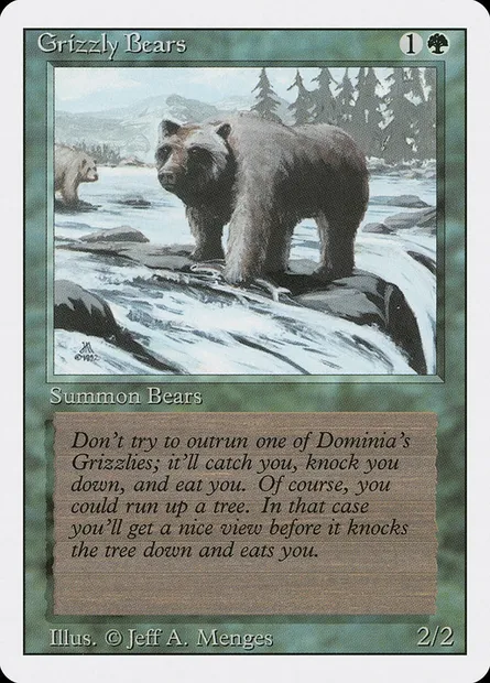 Grizzly Bears, Magic card 3ED 201 — Revised Edition set