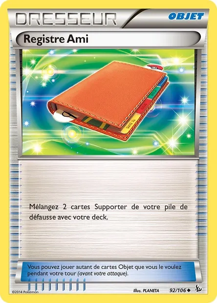 Registre Ami, carte Pokémon FLF 92 — extension Étincelles