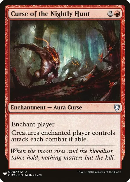 Malédiction de la chasse nocturne, carte Magic PLST CM2-90 — extension The List