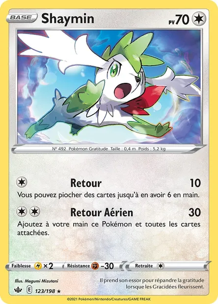 Shaymin, carte Pokémon CRE 123 — extension Règne de Glace