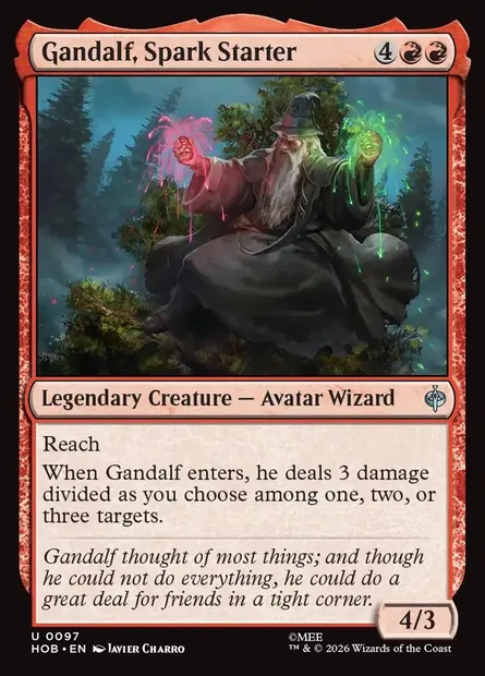 Gandalf, Spark Starter, Magic card HOB 97 — The Hobbit set